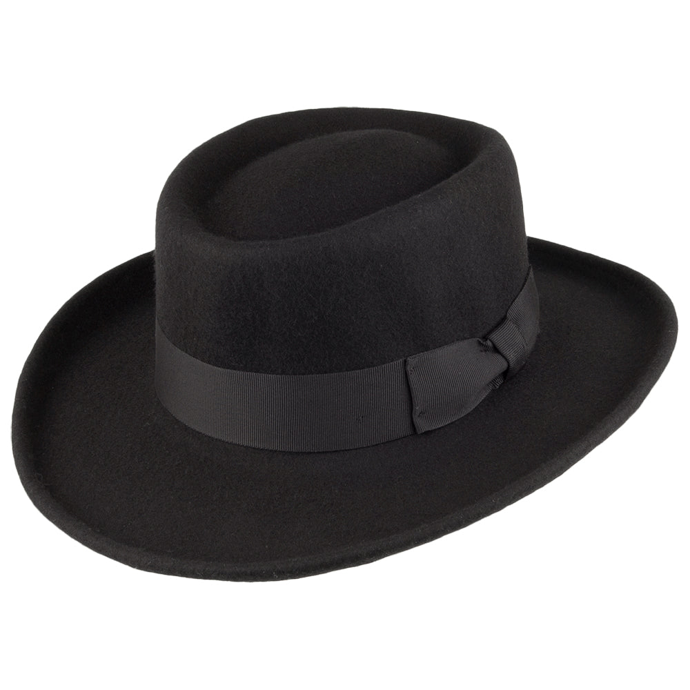 Crushable Wool Felt Gambler Hat - Black – Jaxon & James