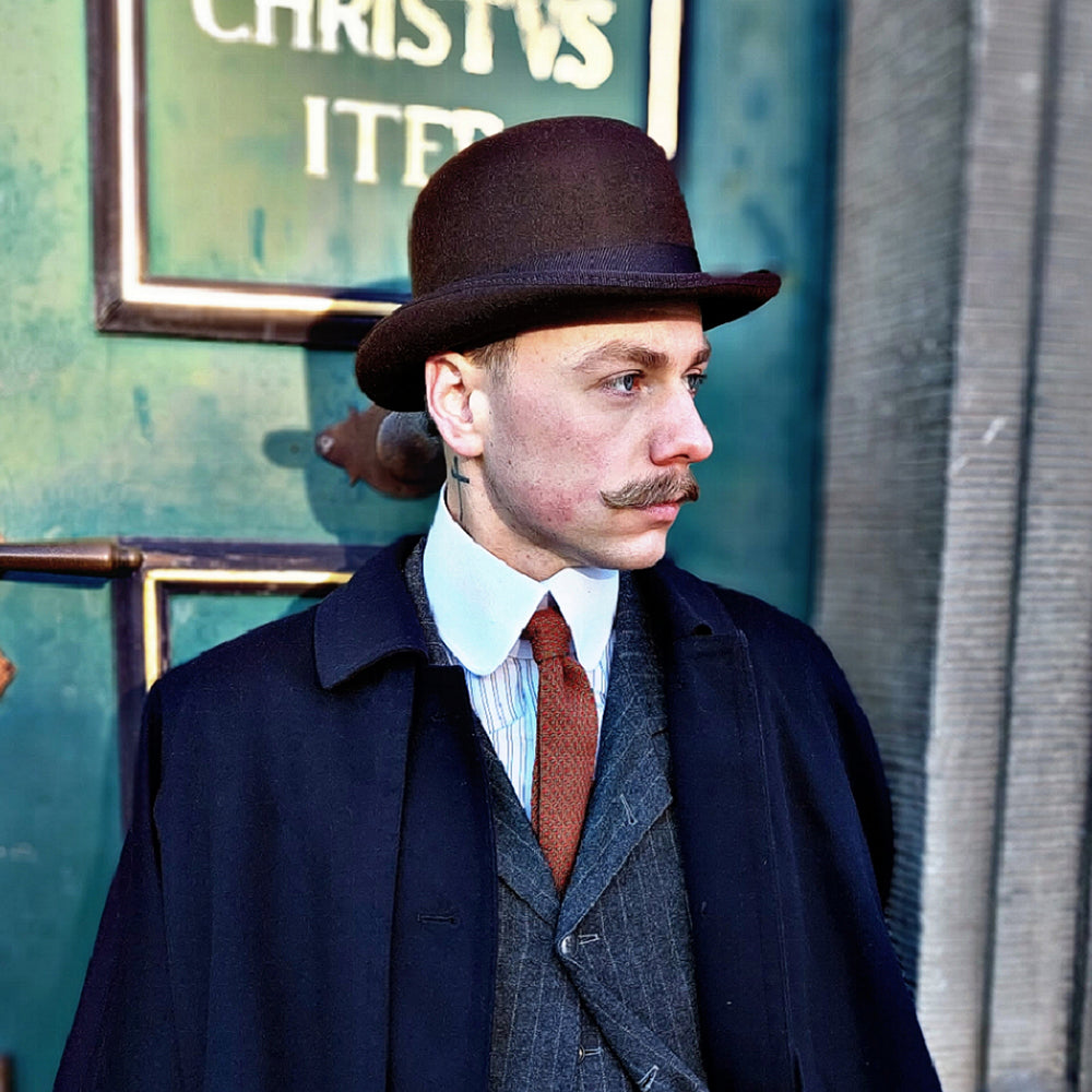 Brown cheap bowler hat