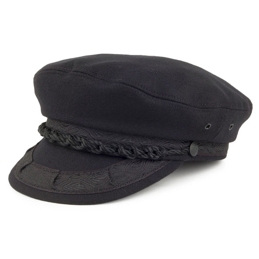 Wool Greek Fisherman Cap - Black