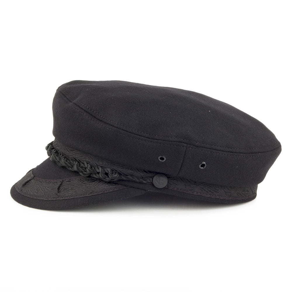 Wool Greek Fisherman Cap - Black