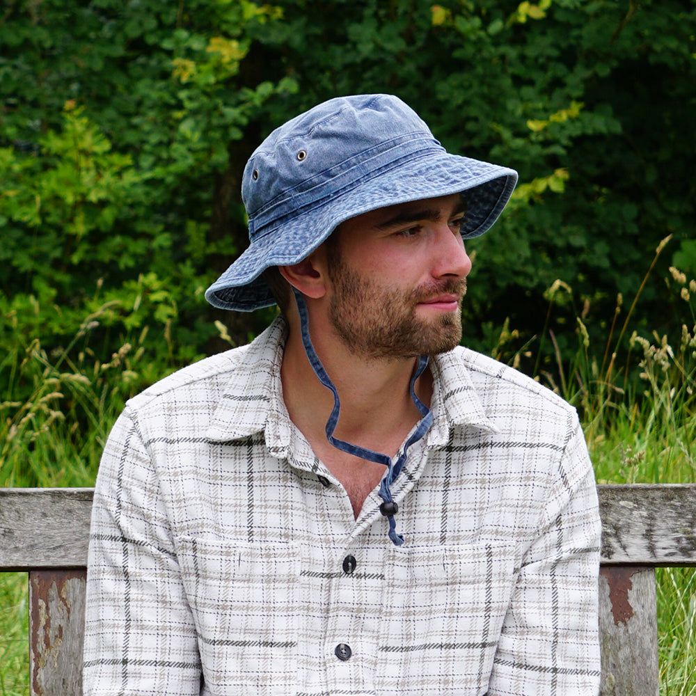 Packable Cotton Boonie Hat - Navy Blue