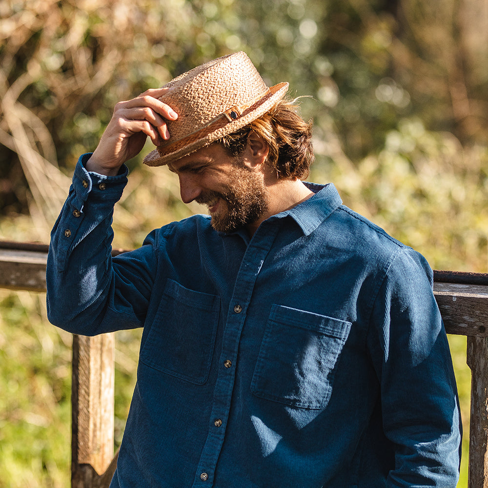 Raffia Straw Diamond Crown Pork Pie Hat - Natural – Jaxon & James