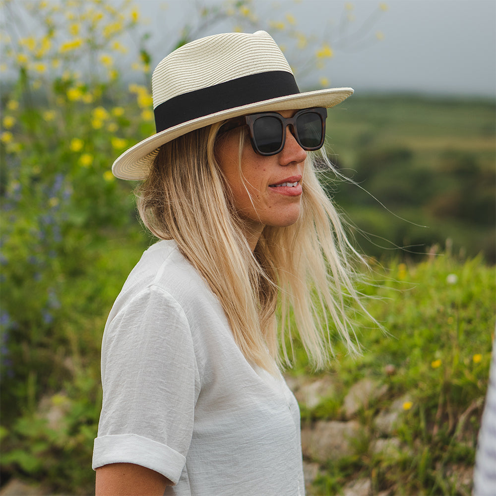 Straw store fedora hat