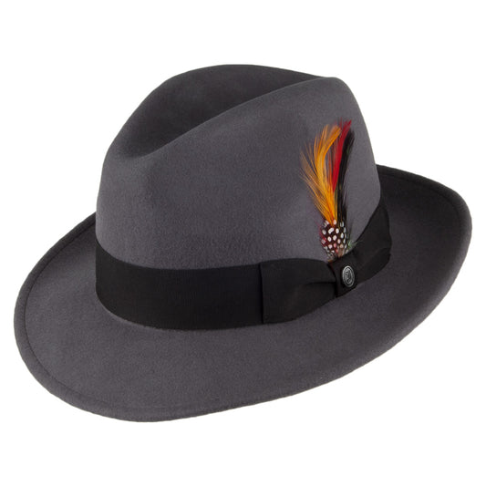 Crushable Pinch Crown Fedora - Grey