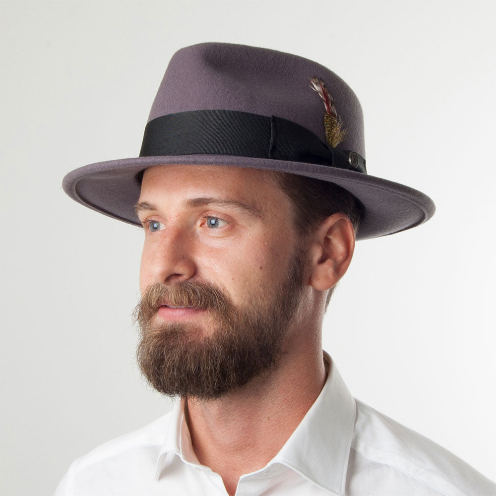 Crushable C-Crown Wool Felt Fedora Hat - Grey – Jaxon & James