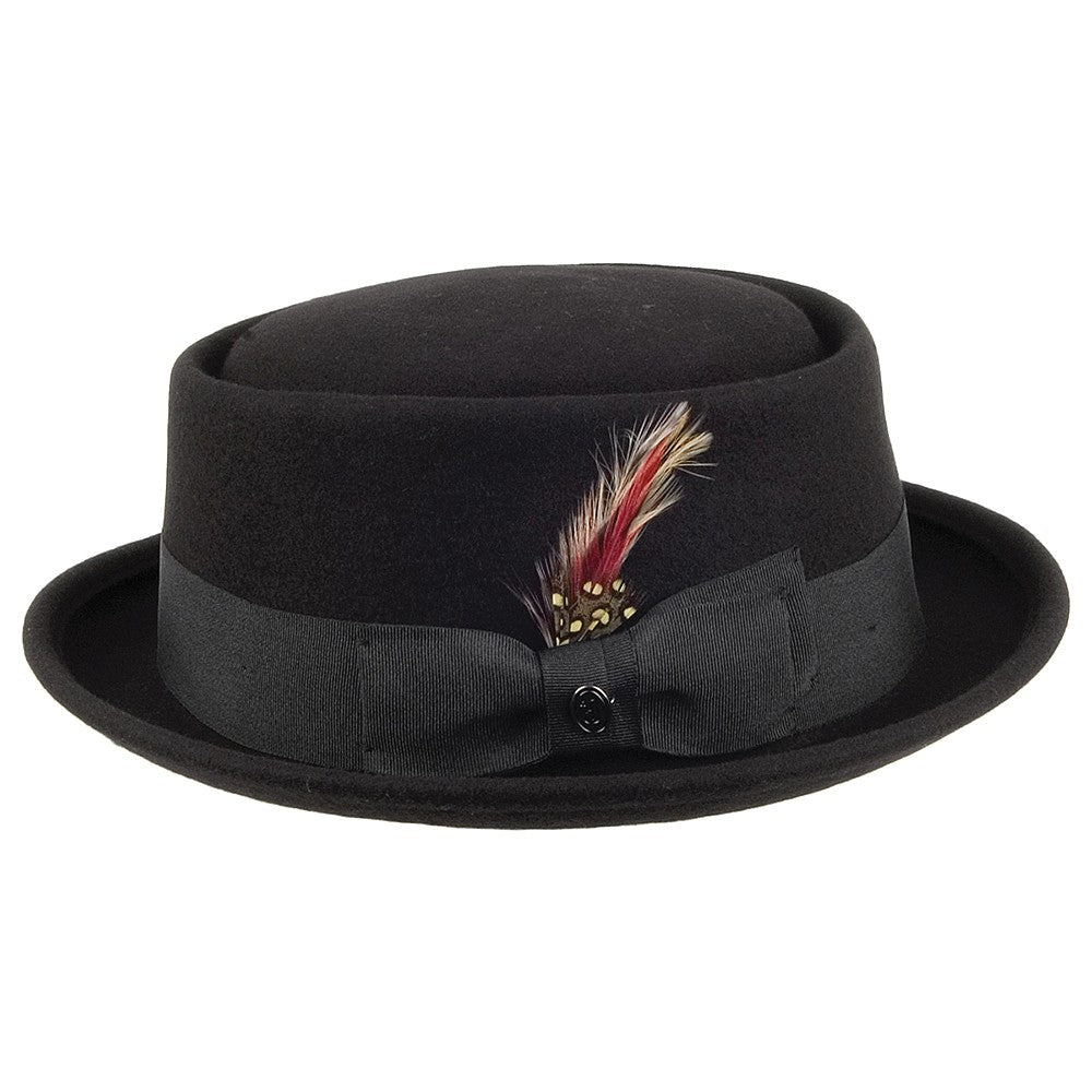 Wool Pork Pie Hat - Black