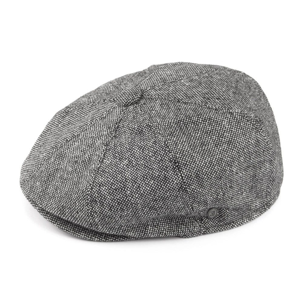 Marl Tweed Newsboy Cap - Black