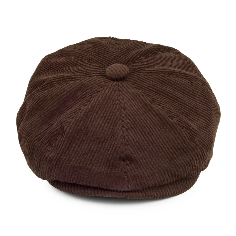 Corduroy Newsboy Cap - Brown