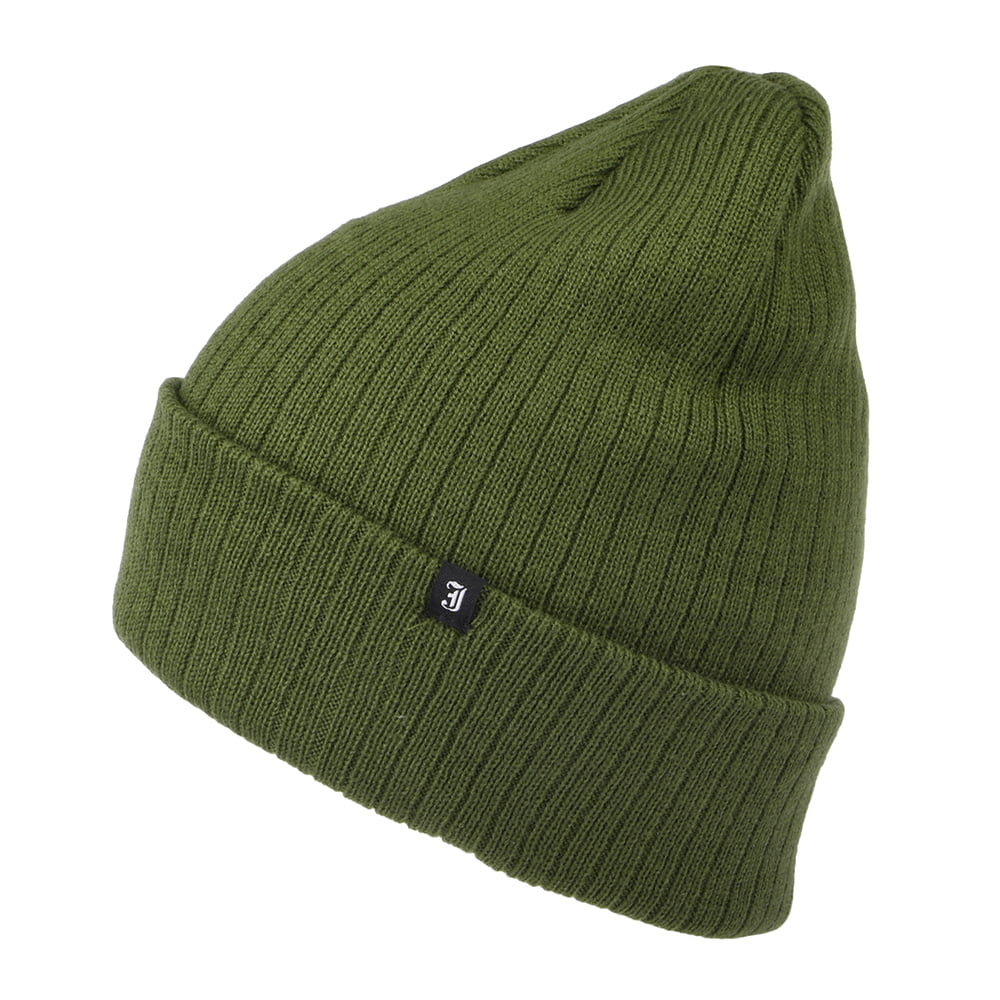 Oversized Ribknit Beanie Hat - Olive