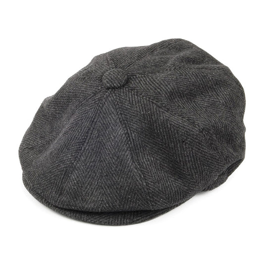 Herringbone Newsboy Cap Charcoal Wholesale Pack