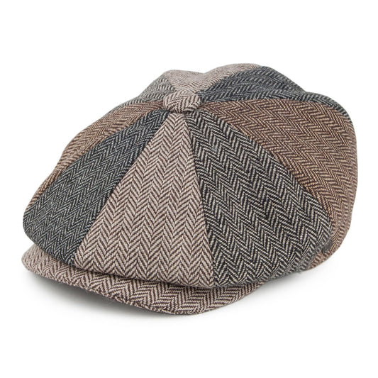 Herringbone Patch Newsboy Cap Multi-Coloured Wholesale Pack