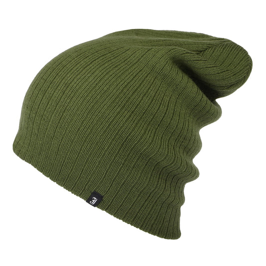 Oversized Ribknit Beanie Hat - Olive Wholesale